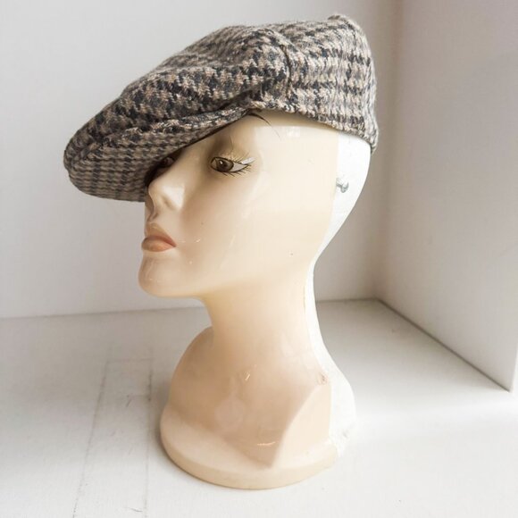 The Quality Cap Made in UK Houndstooth Print Wool Newsboy Cap M - Picture 4 of 8